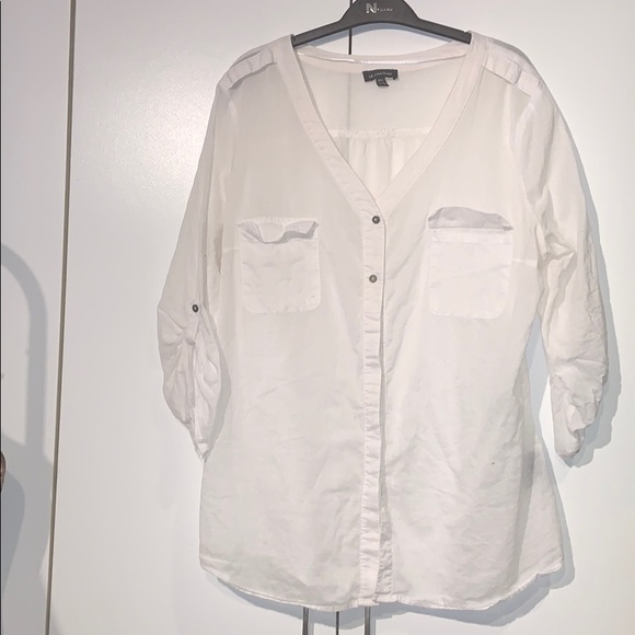Le Chateau white button-down utility blouse - Picture 1 of 5